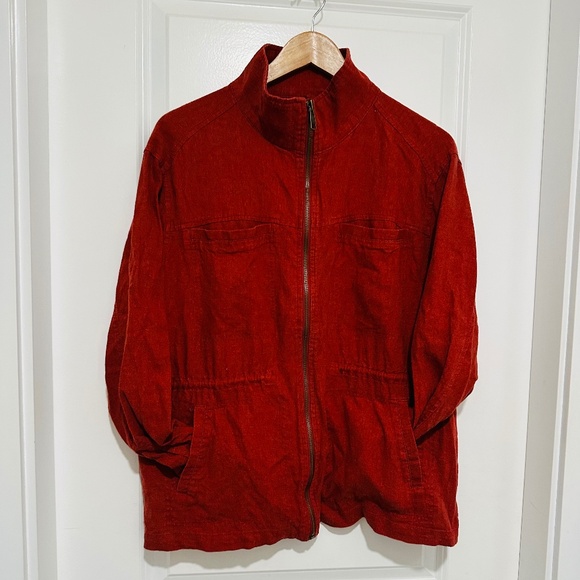 Old Navy  Linen Lightweight Jacket  Women’s size L Burnt Orange - Picture 1 of 4